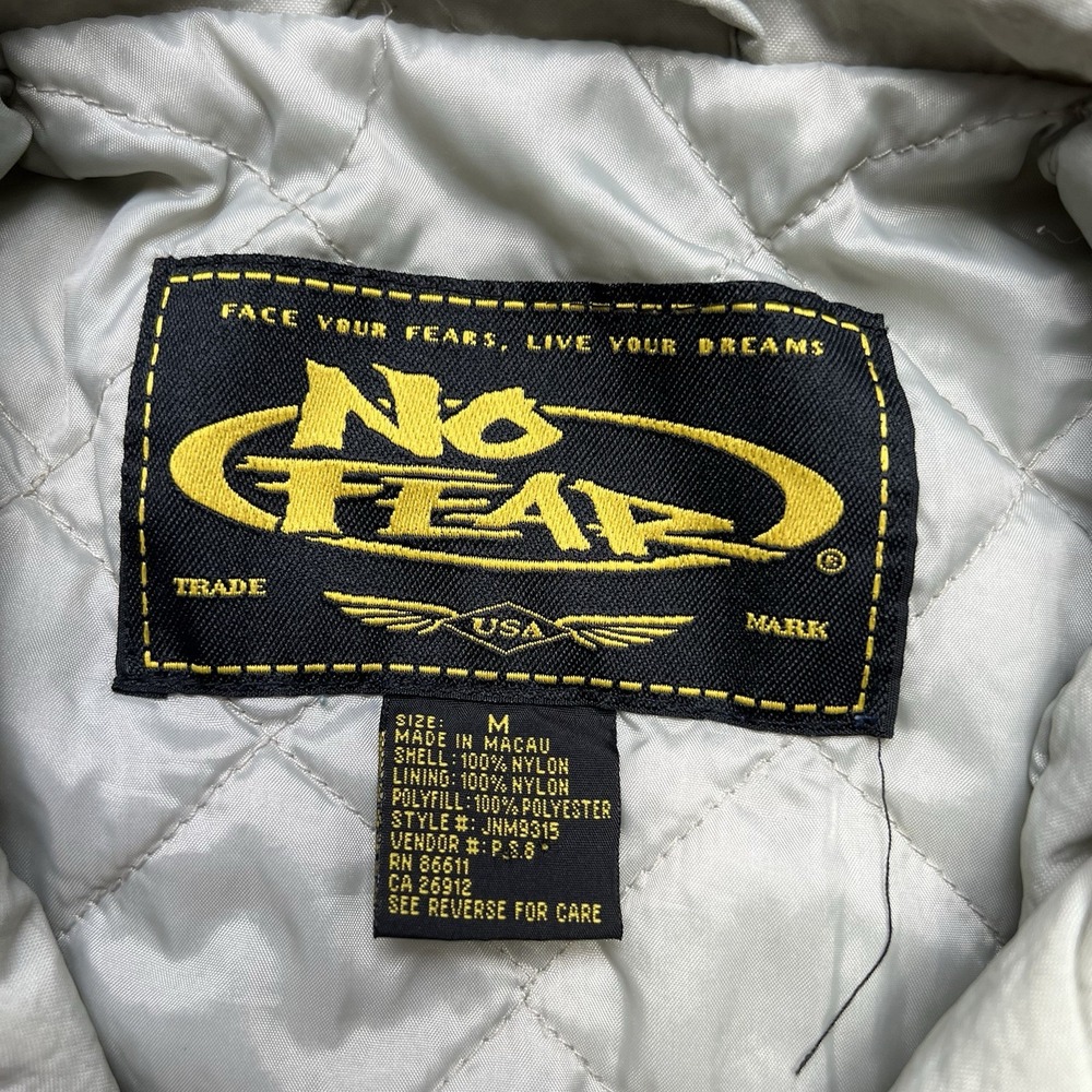 Vintage Y2K No Fear Windbreaker Jacket Gray Men's M Moto BMX Racing Collared - Picture 3 of 7